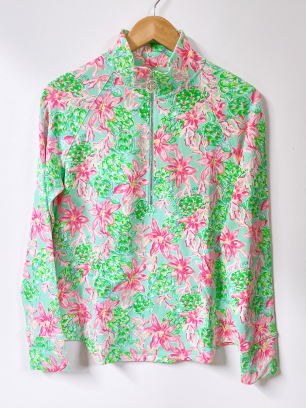 LILLY PULITZER UPF 50+ Skipper Popover Long Sleeve Half-Zip Pullover Top - Picture 2 of 8